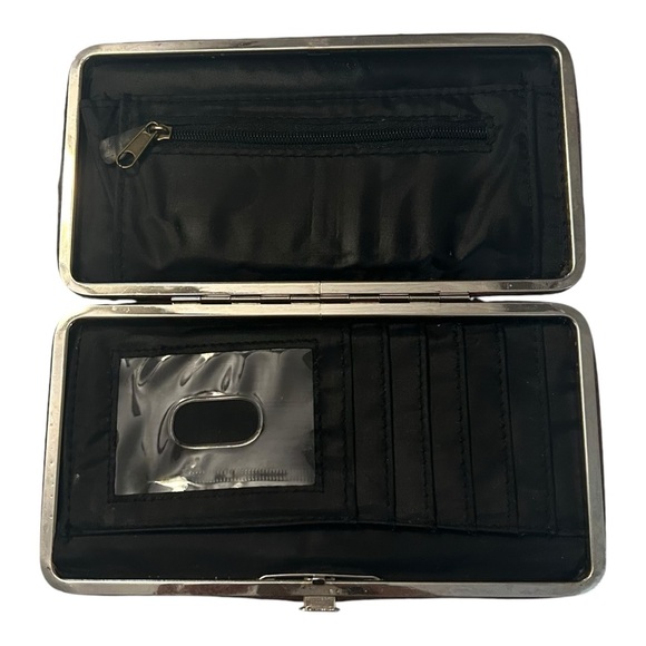 Vintage Women’s Brown Slim Bi Fold Wallet With Owl Embroidery & Push Metal Lock - Picture 4 of 5